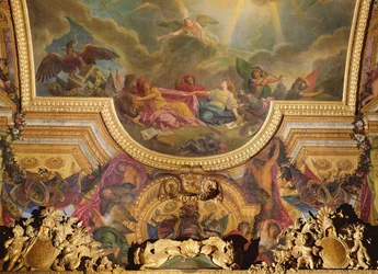 De Strategie van de Spanjaarden Verwoest door de Inname van Gent, plafondschildering uit de Galerie des Glaces